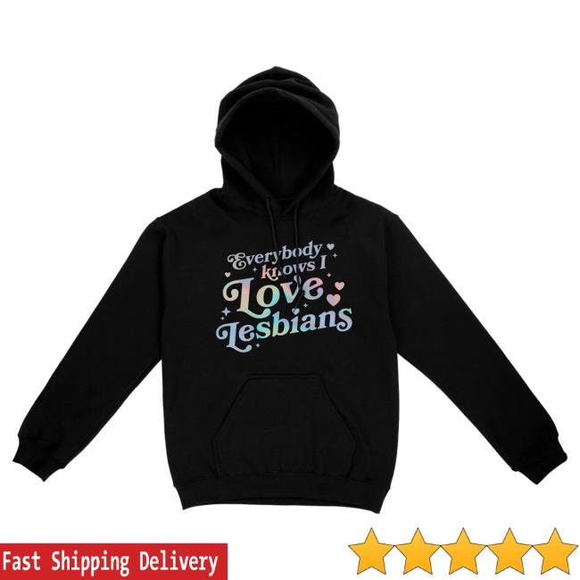 Official Mythical Merch Store Shop Everybody Knows I Love Lesbians Crewneck (Holographic)