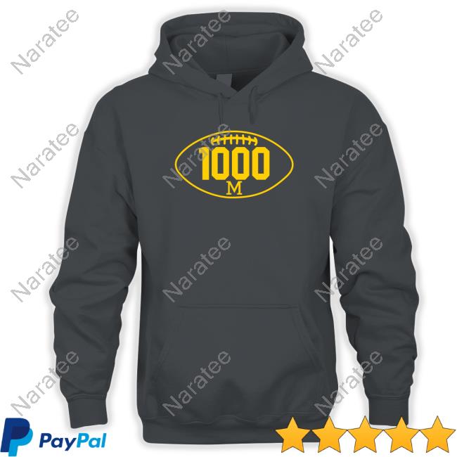 Mden Merch Michigan Football 1000 Wins Navy Logo Tee