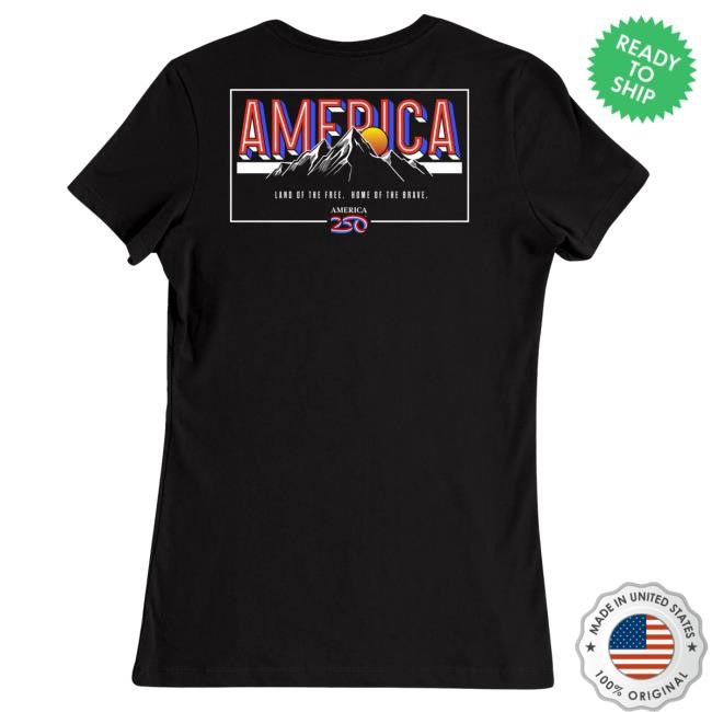 Official America250 Land Of The Free Home Of The Brave Youth T-Shirt Gear