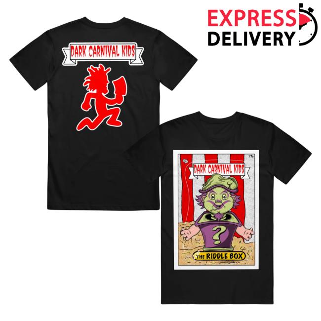 Official Psychopathic Merch Insane Clown Posse Dark Carnival Kids The Riddlebox Black Shirt 2023 Psychopathicmerch