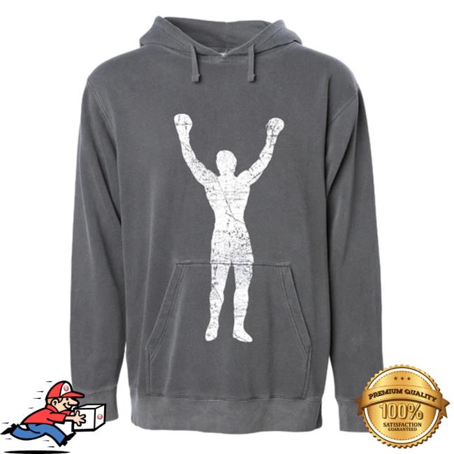 Official Sly Stallone Shop Rocky Statue Gray Grunge Sweatshirt