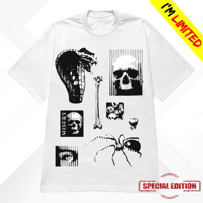 Official Misery Worldwide Phobia Graphic Print White Tees