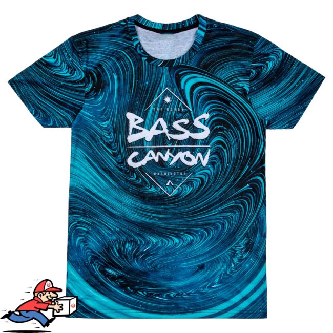 Official Excision Merch Bass Canyon Basswarp T-Shirts Blue