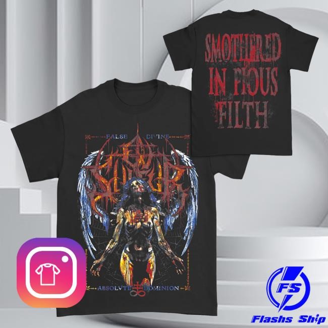 Official Indie Merch Store Ov Sulfur Smothered in Pious Filth T Shirt Indiemerchstore