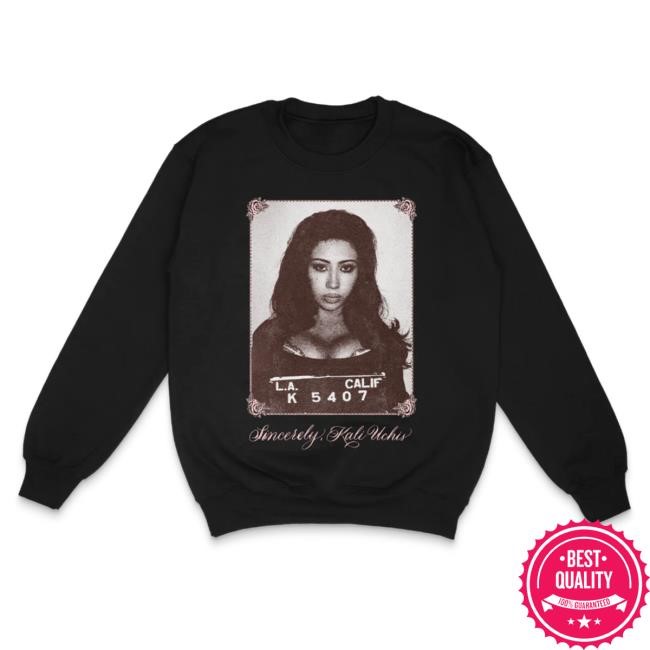 Official Kali Uchis Merch Store Shop Kali Uchis Sincerely, Black Crewneck Sweatshirt KaliUchis
