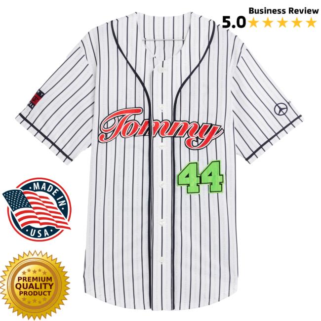 Official Mercedes Amg F1 Merch Tommy X Mercedes-Amg F1 X Awake Ny Baseball Jersey White Tees MercedesAmgF1 Apparel Clothing Store Shop