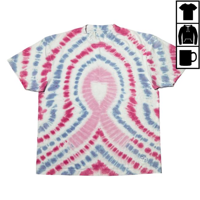 Official The Tie Dye Company Breast Cancer Ribbon Tie Dye T Shirt