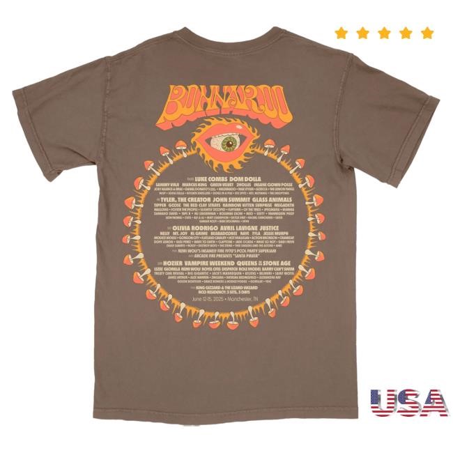Official Bonnaroo Merch Store Bonnaroo Mouth Eye Lineup Tee