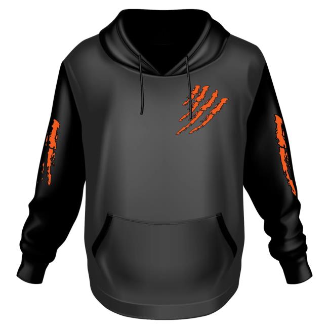 Official 6ix9ine Merch Store Tekashi 6Ix9ine Black Crewneck Tata Claw Orange