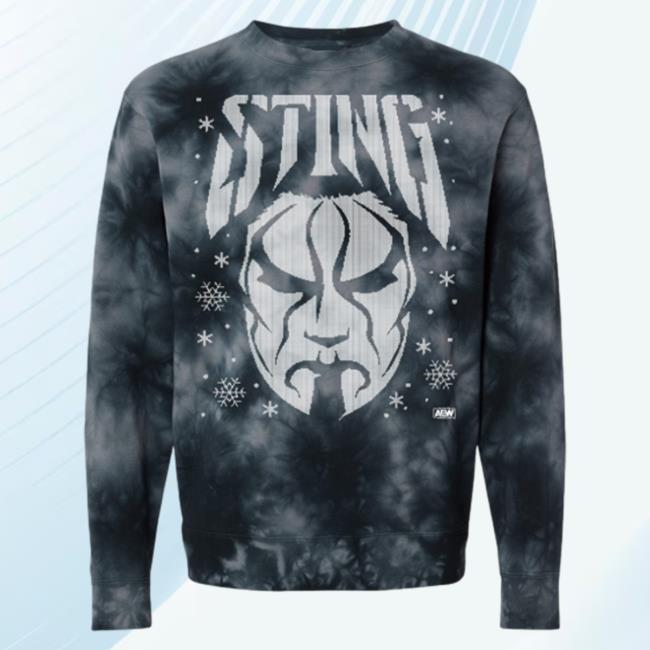 Official Shop Aew Apparel Clothing Merch Store All Elite Wrestling Sting - Winter Is Here Holiday Tie Dye Black Hoodies ShopAew
