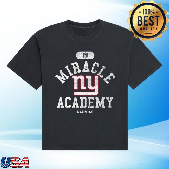 Official Fanatics Shop Store Merch New York Giants Miracle Academy Unisex Boxy T Shirt - Black by NFL