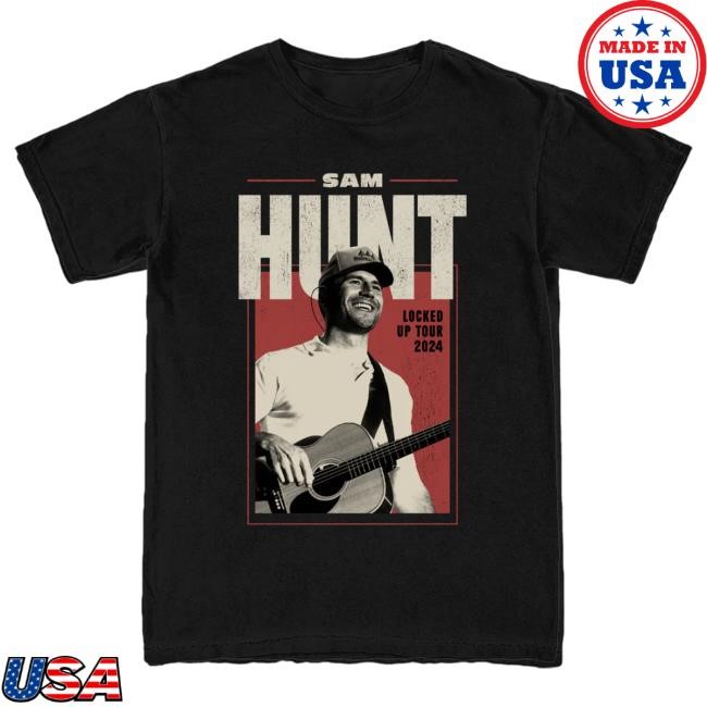 Official Sam Hunt Merch Locked Up 2024 Black Tour Tshirt SamHunt