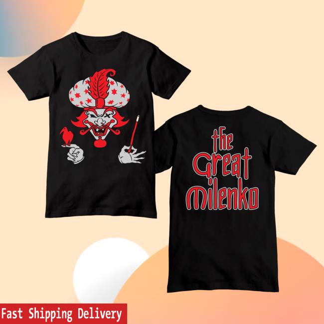 Official Icp Merch Clothing Store Insane Clown Posse The Great Milenko Joker Card Black T-Shirts