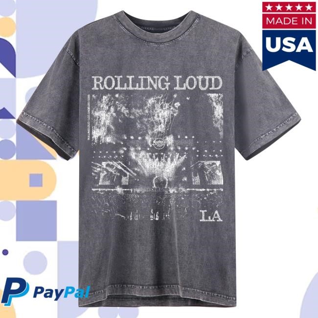 Official Rolling Loud Merch Store Shop Rolling Loud RL LA 25 Photo Vintage Black Lineup Shirts RollingLoud