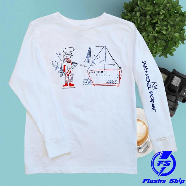 Official The Brant Foundation x Rome Pays Off Jean-Michel Basquiat Pirate Long Sleeve Tees White BrantFoundation
