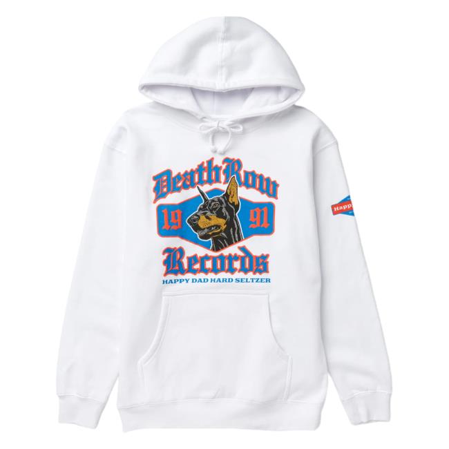 Happy Dad Hard Seltzer Clothing Store Shop Happy Dad X Death Row Og Dogg Hoody White HappyDad Merch