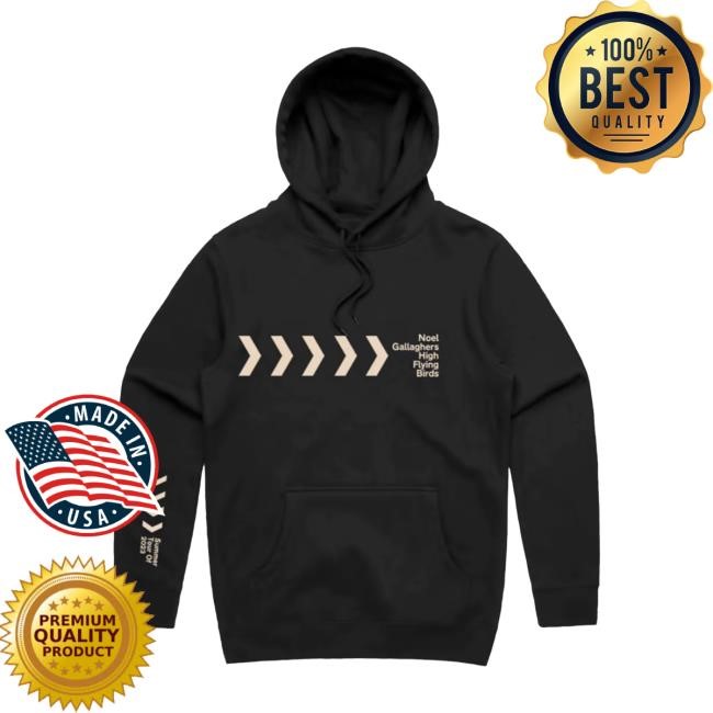 Noel Gallagher's High Flying Birds Official Store 2023 Tour Chevron Hoodie Sweatshirt