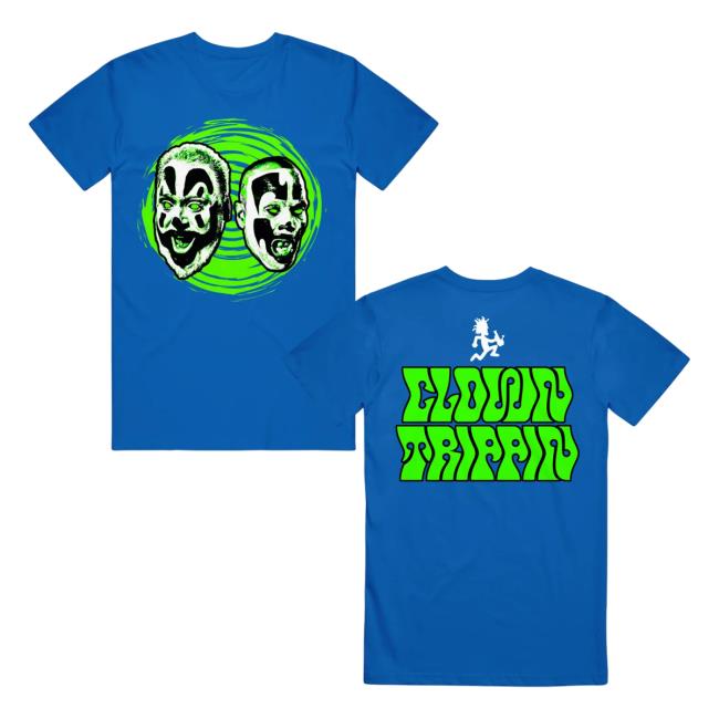Official Icp Merch Clothing Store Insane Clown Posse Clown Trippin' Royal Blue Tshirt