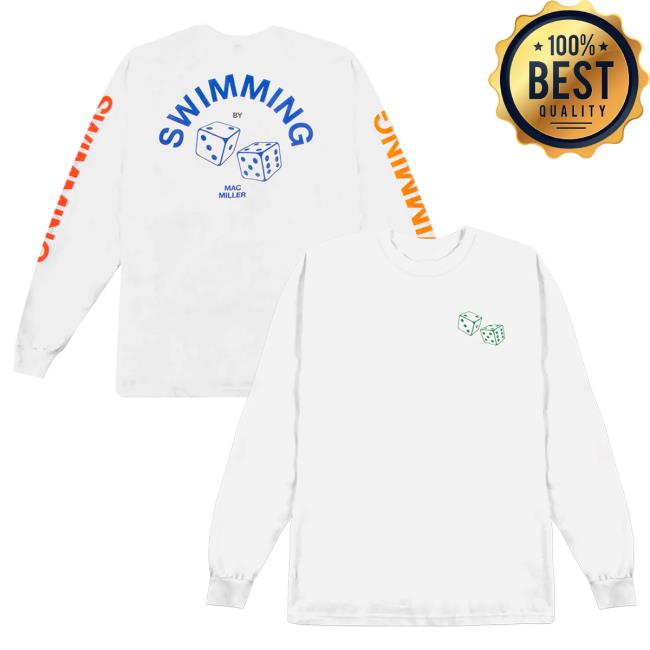 Official Mac Miller Merch Store Mac Miller Swimming Dice L/S T Shirt Mac Miller Clothing Apparel Shop MacMiller