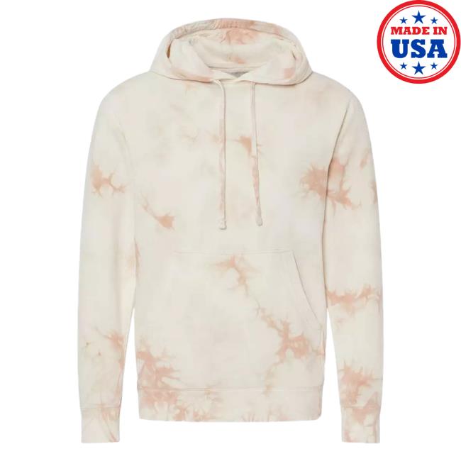 Official Kohls Apparel Clothing Store Shop Merch Independent Trading Co Midweight Tie-Dye Crew Tie Dye Dusty Pink