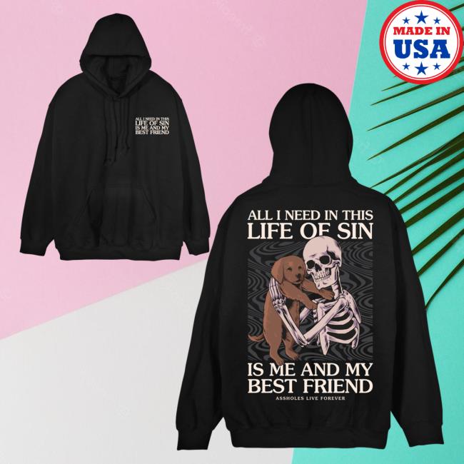 Official Linda Finegold Merch Store Me And My Best Friend Crew neck Sweatshirt Black Lindafinegold Shop