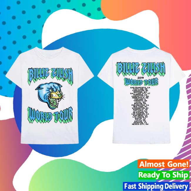 Official Billie Eilish Merch Store Billie Eilish Panther Tour Top Shirt Billie Eilish Apparel Clothing Shop BillieEilish