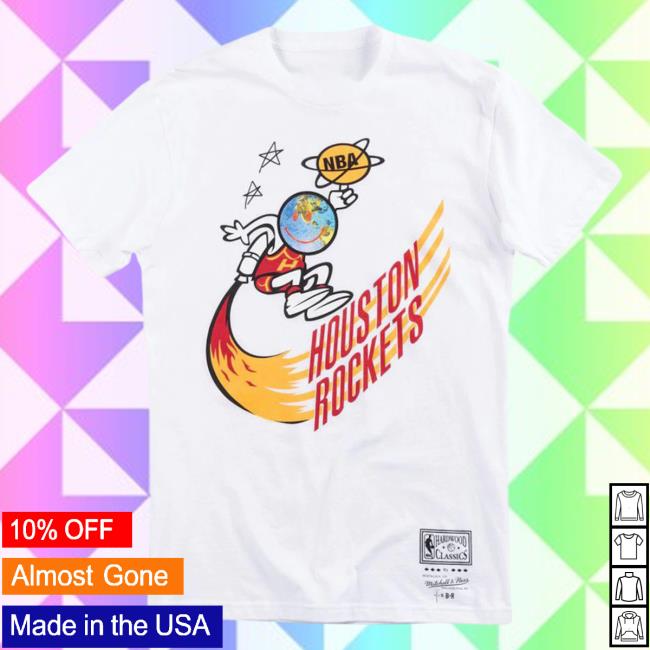 Official Travis Scott Merch Store Travis Scott X Br X Mitchell & Ness Rockets Long Sleeve T-Shirts White TravisScott Shop