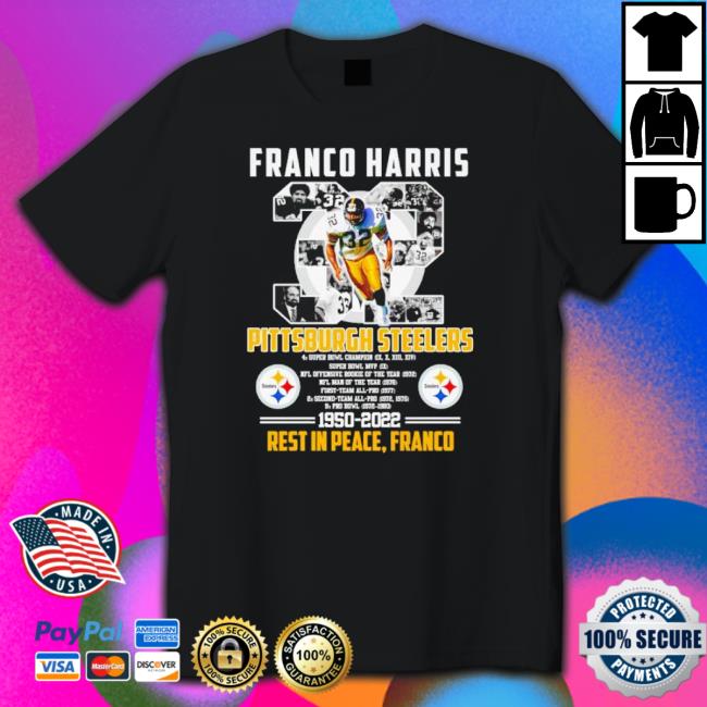 Top Franco Harris Pittsburgh Steelers 1950 2022 Rest In Peace Franco Crewneck Sweatshirt
