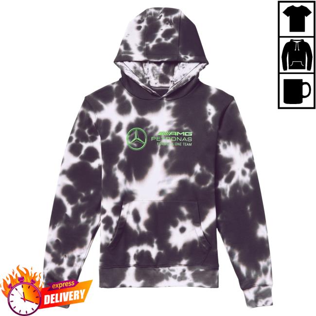 Official Mercedes Merch Amg Petronas F1 Hoodie Grey/Volt Green MercedesAmgF1 Apparel Clothing Store Shop