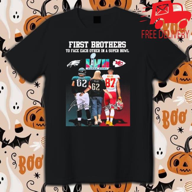 First Brothers To Face Each Other In A Super Bowl Donna Kelce Mom And Jason Travis Kelce Signatures Sweatshirts
