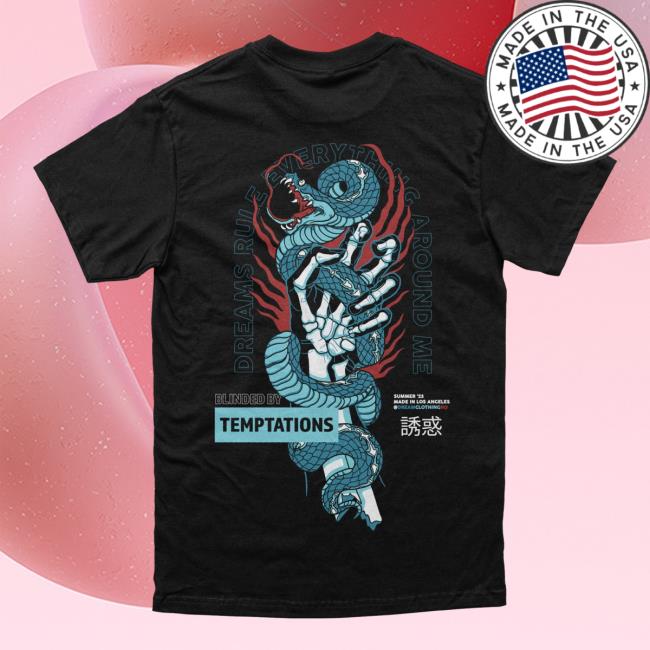 Official Dream Clothing Blinded By Temptations Heavyweight T-Shirts Black Dreamclothinghq