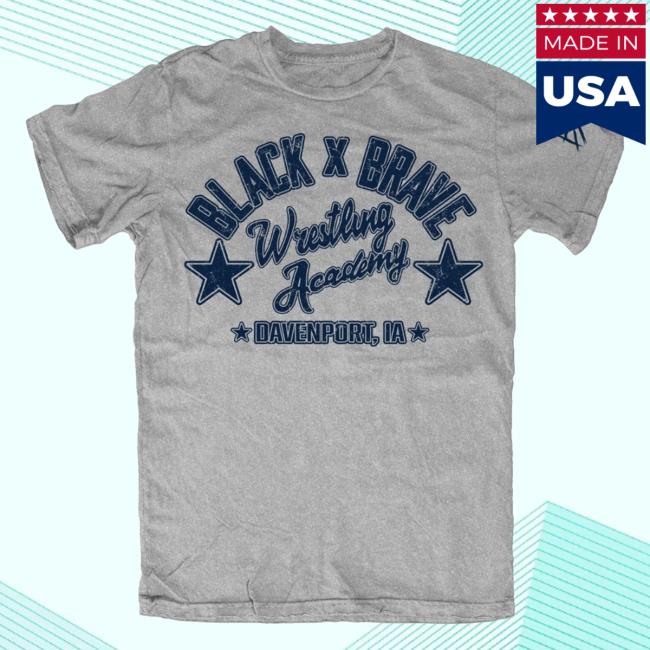 Official Black And Brave Logo New Wrestling Academy Tshirt