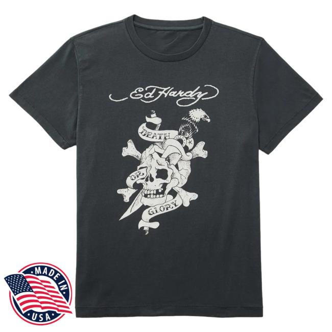 Official Ed Hardy Merch Store Death Or Glory Skull Tee EdHardy Apparel Clothing Shop