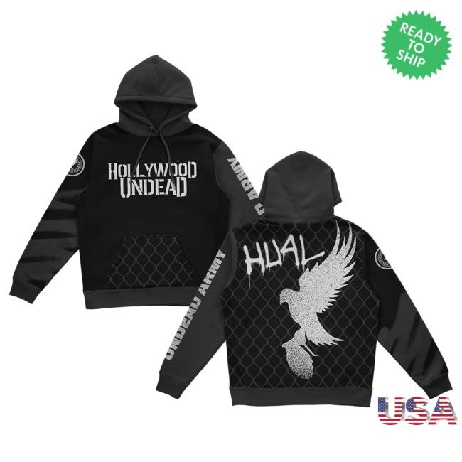 Official Hollywood Undead Merch Store HU4L Pullover Sweatshirt (Black) HollywoodUndead