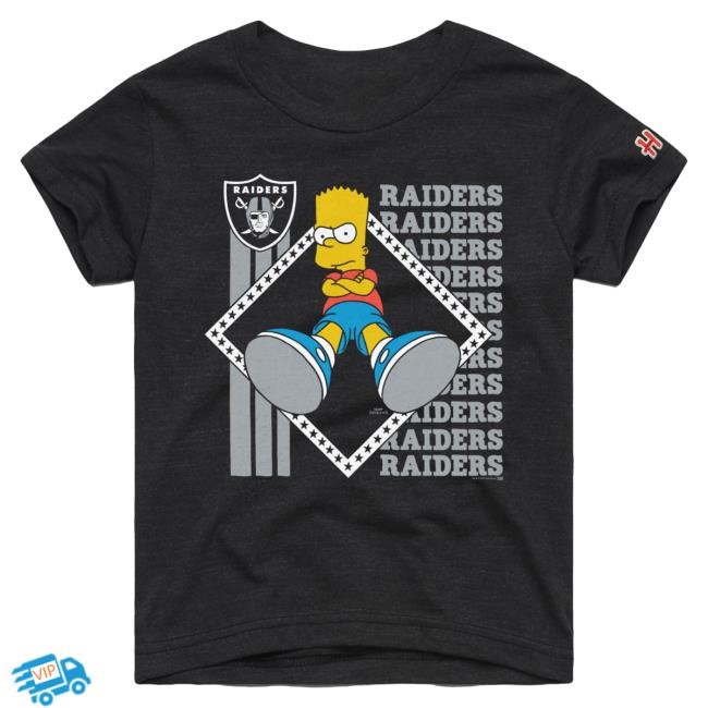 Official Las Vegas Raiders Homage x The Simpsons Youth Hot Shirt - Black