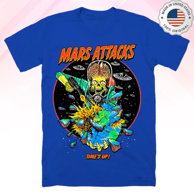Official Cavity Colors Mars Attacks: Time's Up - Shirts (Retro Blue)