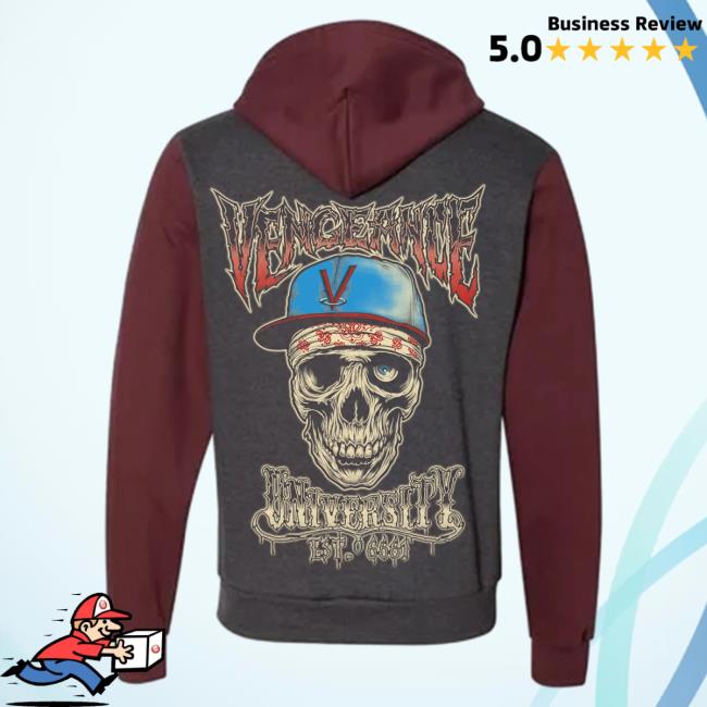 Official Zacky Vengeance Clothing Vengeance University Unisex Burgundy Zomby Zip Up Hoodies Zacky V
