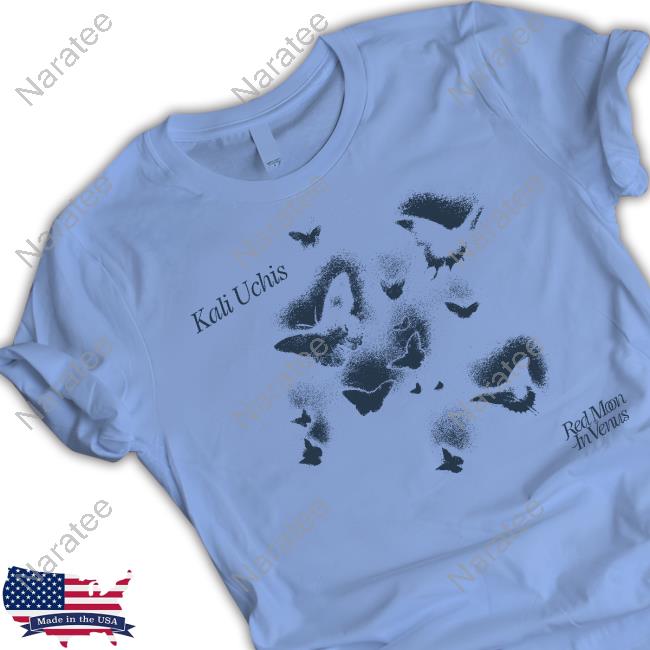 Official Kali Uchis Blue Butterfly Red Moon In Venus Hooded Sweatshirt