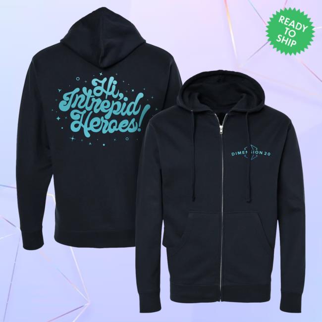 Official Dropout Tv Dropout Merch Store Shop Dimension 20 Logo Sweatshirt (Hi Intrepid Heroes) Dropouttv