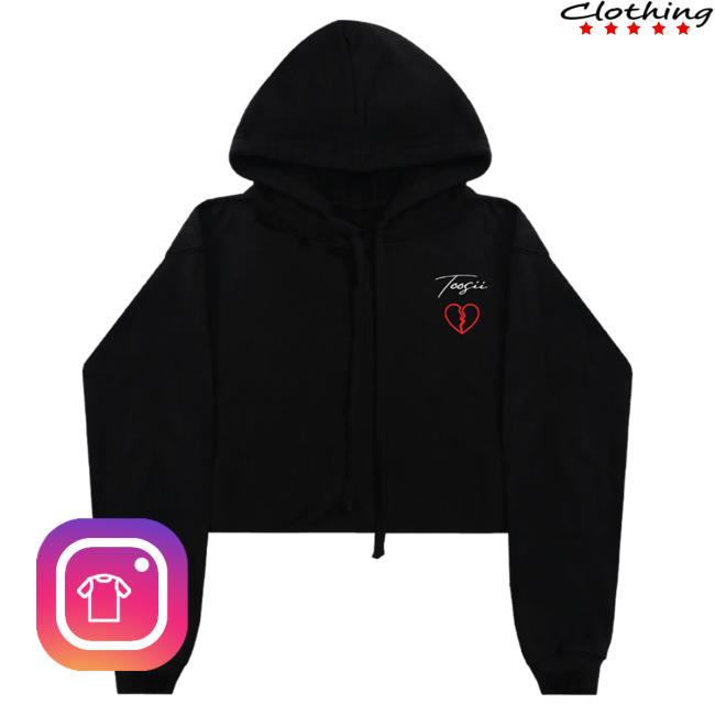 Official Toosii Merch Store Toosii Women's Black Cropped Sweatshirt Toosii Apparel Clothing Shop Toosii2x
