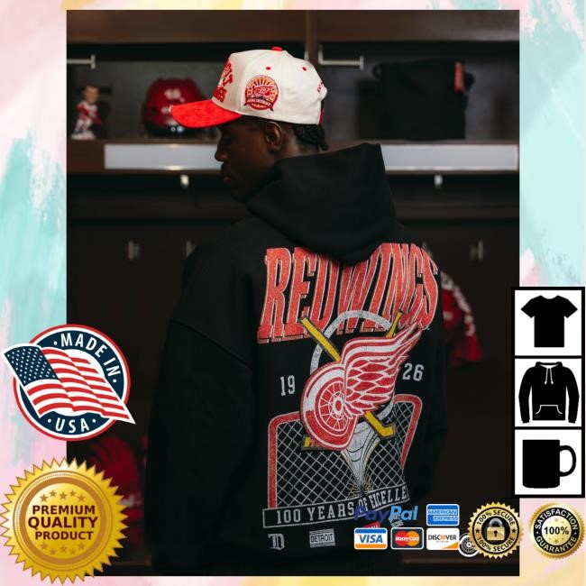 Official Sana Detroit Apparel Sana X Red Wings Open Net Popover Hoodie SanaDetroit