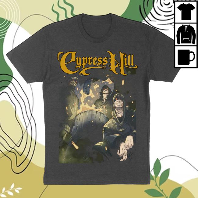 Official Cypress Hill Merch Cypress Hill Bonfire Charcoal Tshirt CypressHill