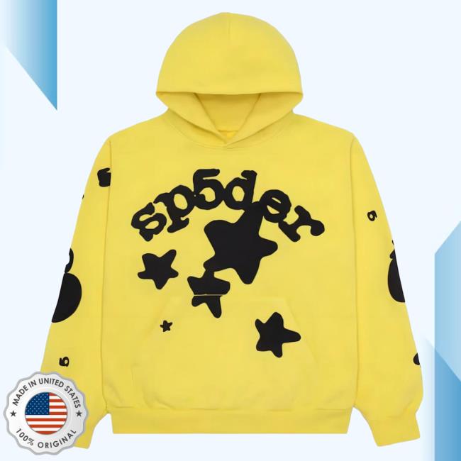 Official Sp5der Clothing Apparel Sp5der Beluga Crew neck Gold Sp5der Merch Store Shop