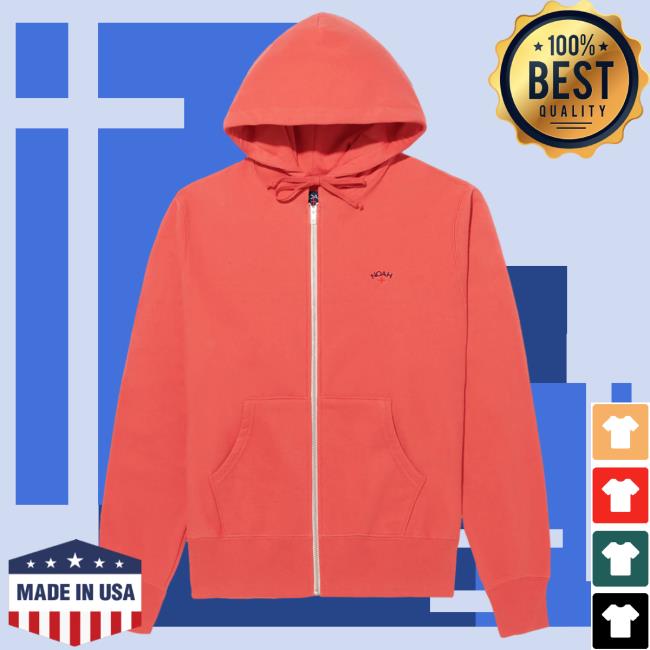 Official Noah Merch Store Lightweight Zip-Up Sweatshirt Blush Red Noah Clothing Shop Apparel