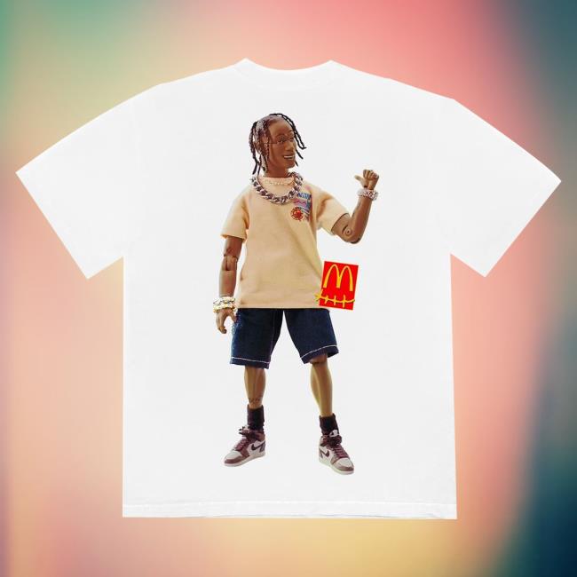 Official Travis Scott Merch Store Travis Scott X Mcdonald's Action Figure Series Long Sleeve T-Shirts White TravisScott Shop