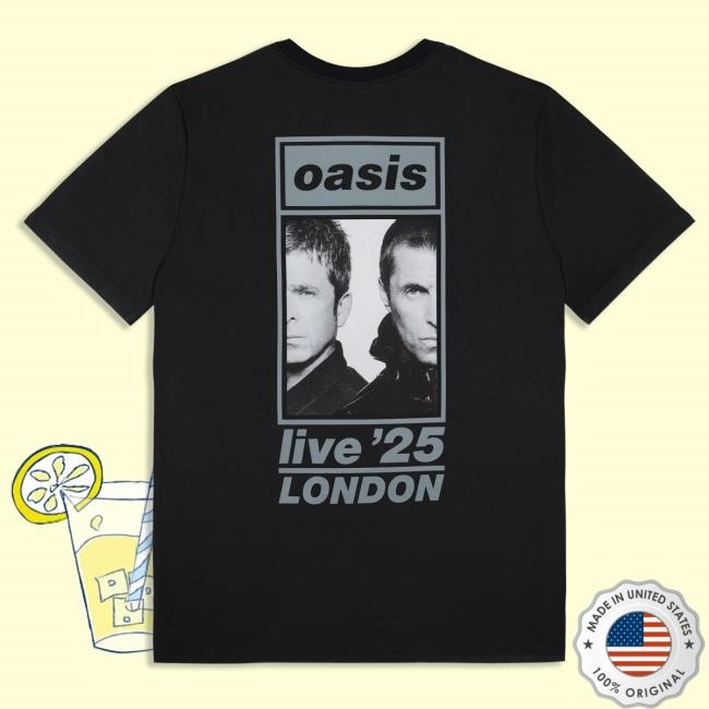 Official Oasis Shop Live '25 London Event 26th July Tees Black