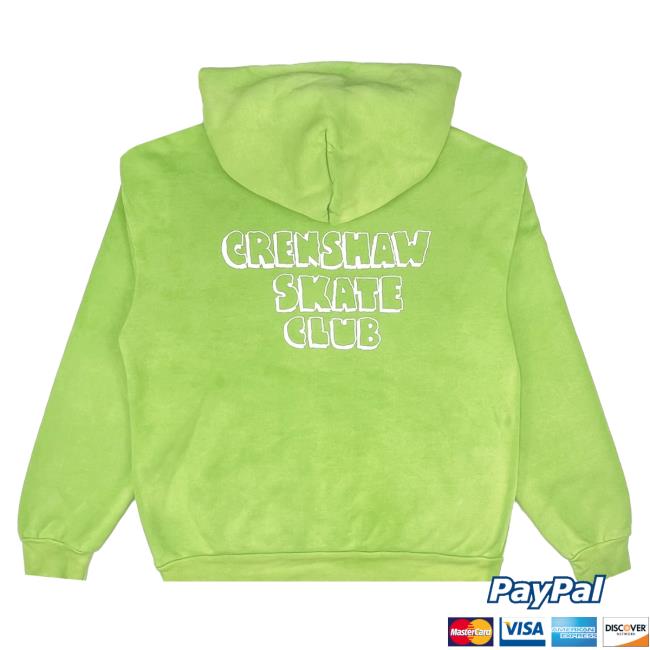 Official Crenshaw Skate Club Og Logo Crewneck Sweatshirt (Sun Faded) Lime CrenshawSkateClub