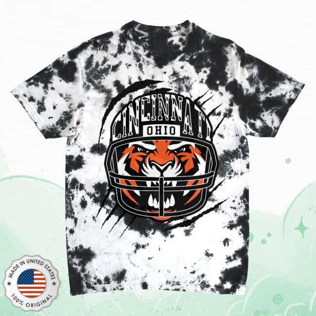 Official Ohio Clothing Store Shop Angry Cincy Tie Dye 3D Pullover Hoodie Ohioclothing