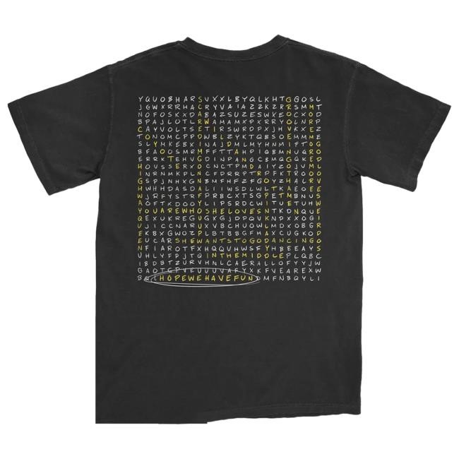 Official Mt Joy Merch Hope We Have Fun Word Search Tee