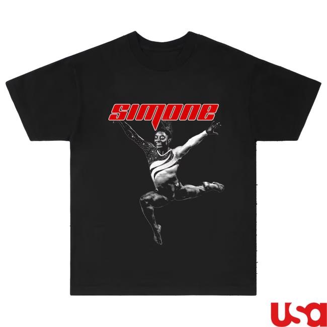 Simone Biles Y2K Gymnastics Gold Paris Short Sleeve Shirt